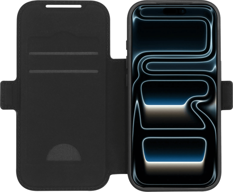 BlueBuilt Book Case met MagSafe iPhone 18 Pro Leer Zwart