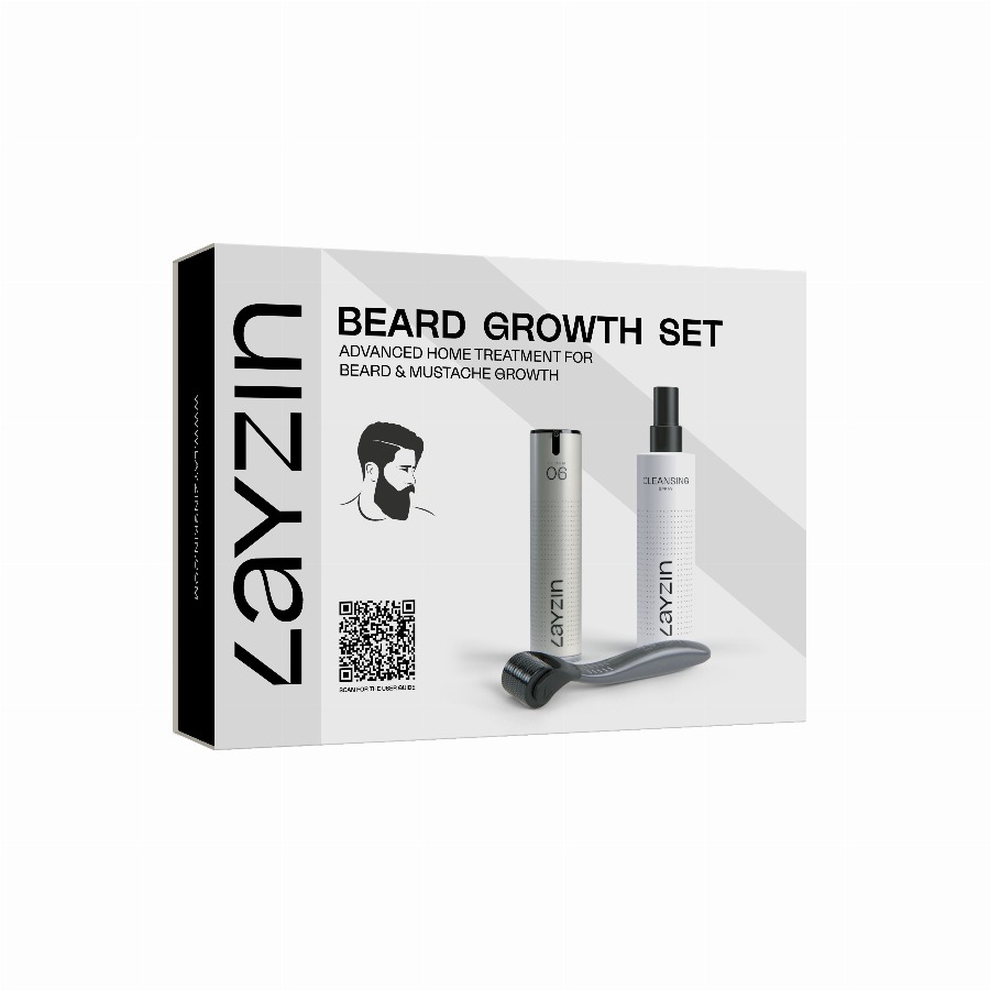 LAYZIN Baardgroei Microneedling Set – voor een meer baardgroei en volle baard 250 Serum