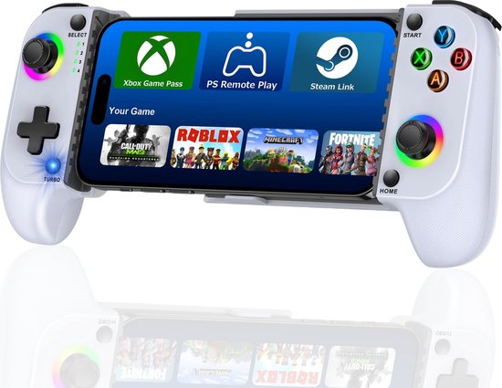 Draadloze Telefoon Controller geschikt voor Nintendo Switch, iPhone, Android, Cloud Streaming (PS5, Xbox Game Pass) - Bluetooth BackBone Draadloos - Turbo + Macro Knoppen - Accesso…