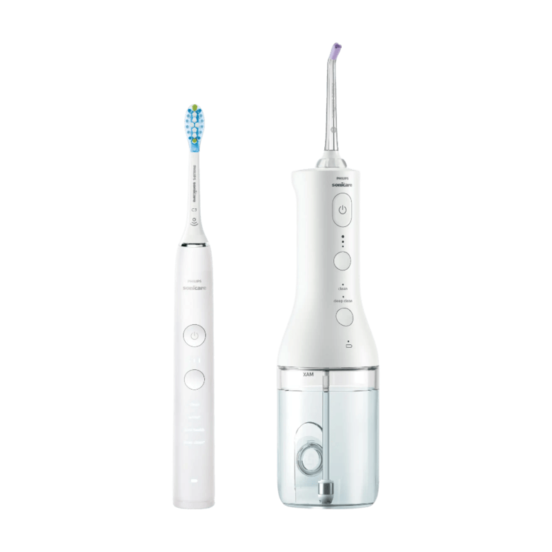 Philips Sonicare Diamondclean 9000 Series – Elektrische Tandenborstel Wit + Cordless Power Flosser (hx3886/41)