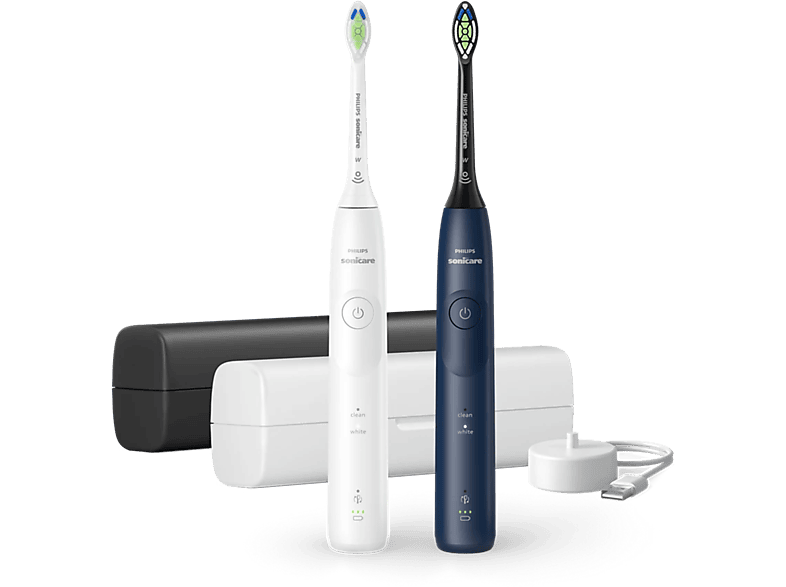 Philips Sonicare 5500 Series Elektrische Tandenborstels Duopack Wit & Blauw + Reisetui – Hx7119/01