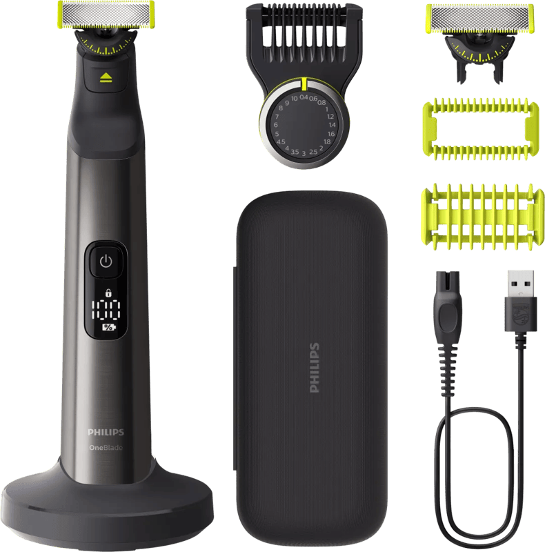 Philips OneBlade Pro 360 Face + Body – Oplaadstandaard- Trimmer, scheerapparaat en styler in 1 – Inclusief luxe reisetui – QP6652/30
