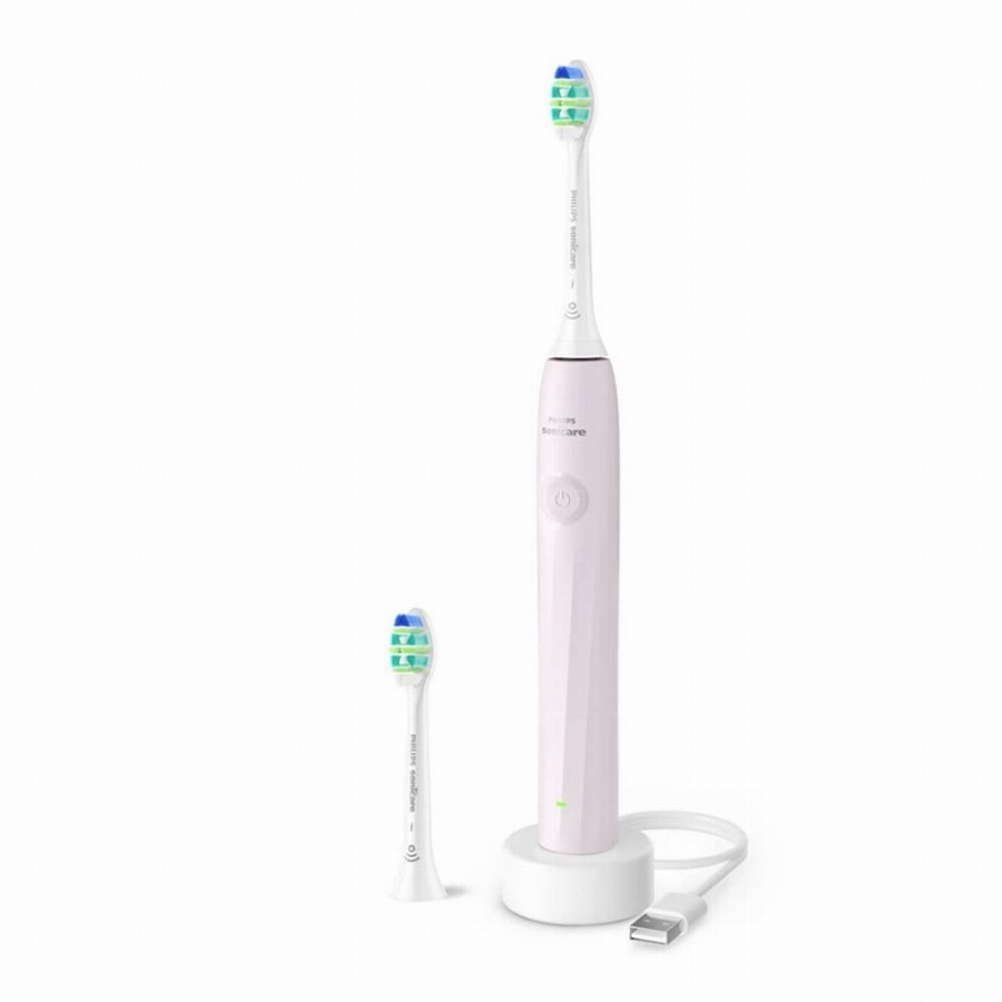 Philips Sonicare 2100 Series – Elektrische Tandenborstel – Roze – Reiniging tussen de tanden – Met 2 opzetborstels – HX4022/03