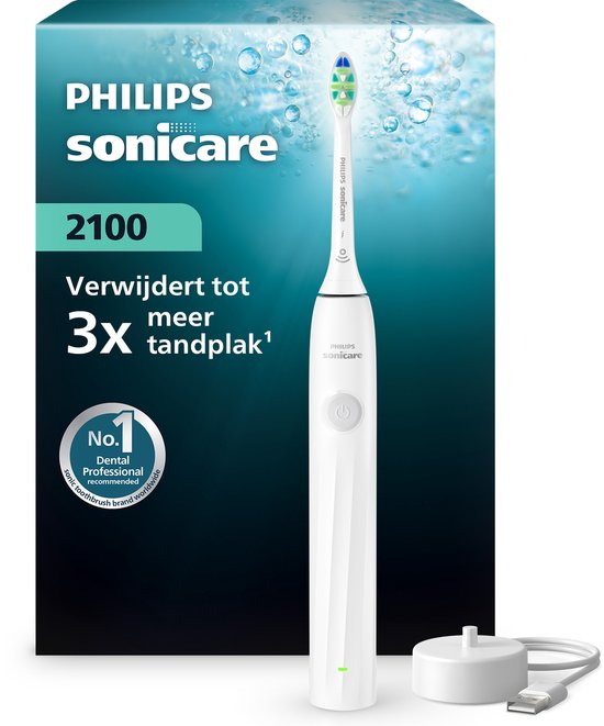 Philips Sonicare 2100 Series – Elektrische Tandenborstel – Wit – Reiniging tussen de tanden – HX4021/01
