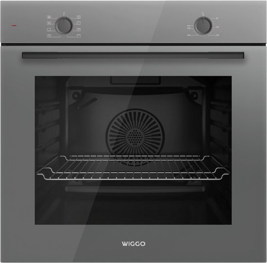 Wiggo WO-B608(G) - Inbouw heteluchtoven - 68L - Hetelucht functie - Soft Close deur - Energieklasse A - Grijs - 5 jaar garantie