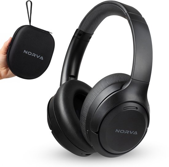 Norva P70 – Draadloze Noise Cancelling Koptelefoon – Bluetooth 5.3 Headphones – Over-ear Hoofdtelefoon – Met Microfoon en Opbergcase – 60u Batterij – Zwart