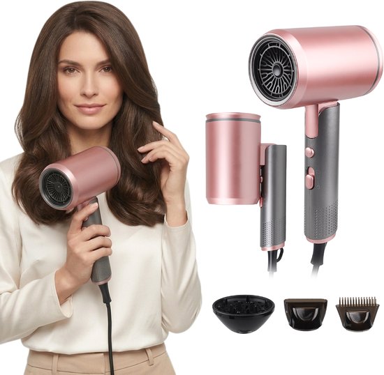 Livaliora® Powerful Föhn - Ultra Stil - Superkrachtig - Airstyler - Extra Grote Diffuser - Snel Drogen - Haardroger Krullen - Föhn met Diffuser - Ionische Haardroger - Föhnborstel…