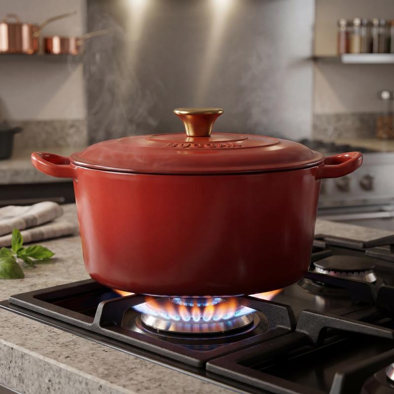 Gietijzeren braadpan – rood