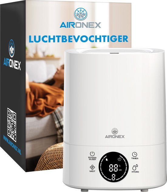 Aironex Luchtbevochtiger 6 Liter - Topfill - Aroma - Luchtbevochtigers - Humidifier - Geschikt voor Woonkamer, Kantoor, Babykamer, Slaapkamer