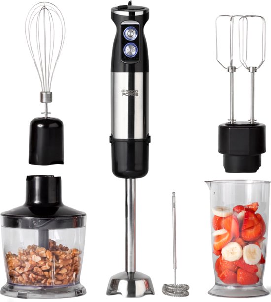 GoodForce 7-delige staafmixerset - 1000 W - 12 snelheden - RVS