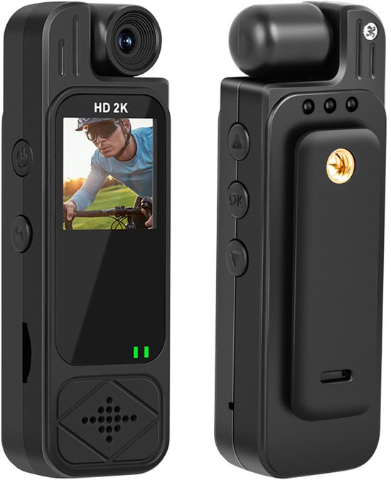 Actiecamera - Recorder - HD sportcamera - Videocamera, DV en voice recorder in één - Beeldstabilisatie - 180° draaibare lens - Breedhoekig beeld van 130° - Klipontwerp voor bevesti…