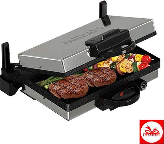 Kadoland - HR-001 - 3-in-1 Multigrill 180° – Lahmacun - Bazlama - Vlees & Groenten - Contactgrill in 1