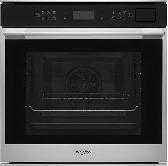 Whirlpool W7OSPIXOC – Inbouwoven – 73 Liter – Turbo Hetelucht – Stoomfunctie – Grill – Pyrolyse Zelfreiniging – 60cm inbouw oven – LED Display – RVS/Zwart