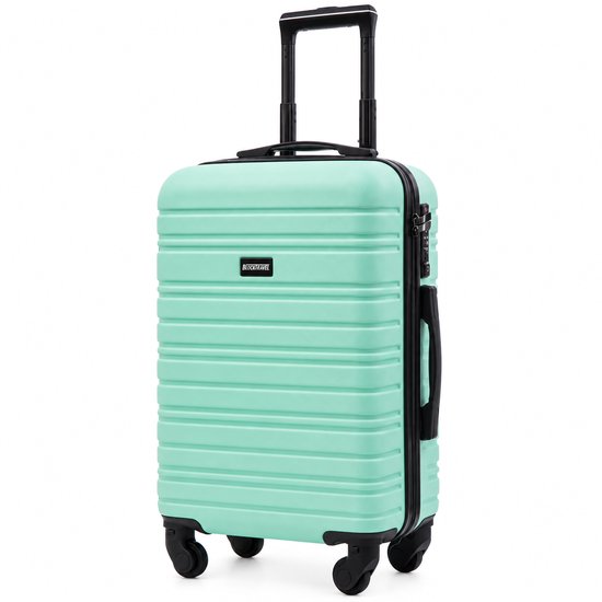 BlockTravel Handbagage Koffer - Reiskoffer met Wielen 39L - Trolley Handbagage 58cm - Koffer Handbagage Tas - Valies - Afneembare Wielen - TSA-slot - 4 Spinner Wielen - Mint Groen