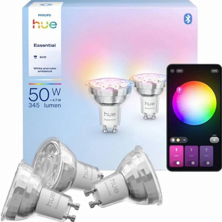 Philips Hue LED-lamp 929004235704 Energielabel: F (A – G) Hue Essential White & Col. Amb. GU10 Warmwit tot koudwit