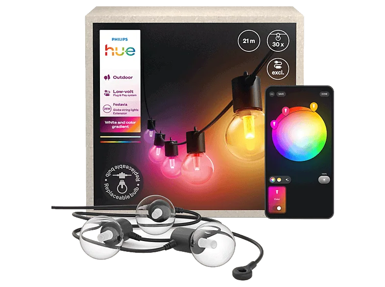 Philips Hue Festavia Globe Lichtsnoer - 21 meter - Uitbreiding