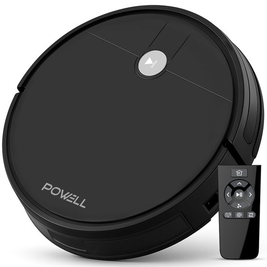 Powell Robotstofzuiger - Robotstofzuiger met Dweilfunctie - Robotstofzuiger met Laadstation - Robot Stofzuiger - Dweilrobot - Zwart