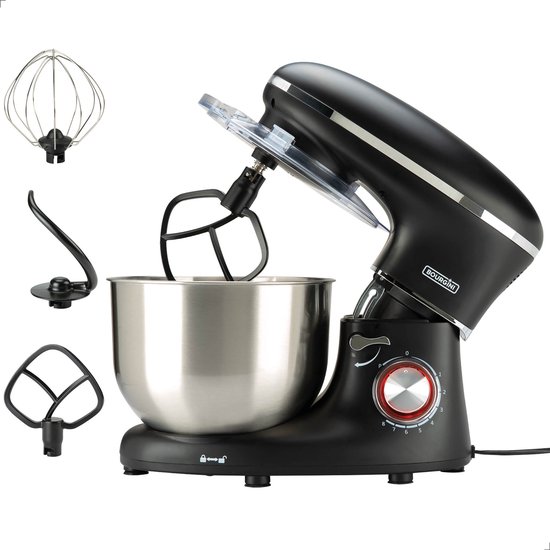 Bourgini Kitchen Chef Plus - XL Keukenmachine - 6.2L mengkom - Keukenrobot - 3 Accessoires - Keukenmixer - 1.5 kg pizza/brooddeeg kneden