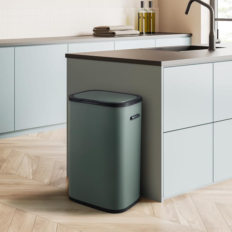 Prullenbak met drukdeksel – 60 liter – donkergroen