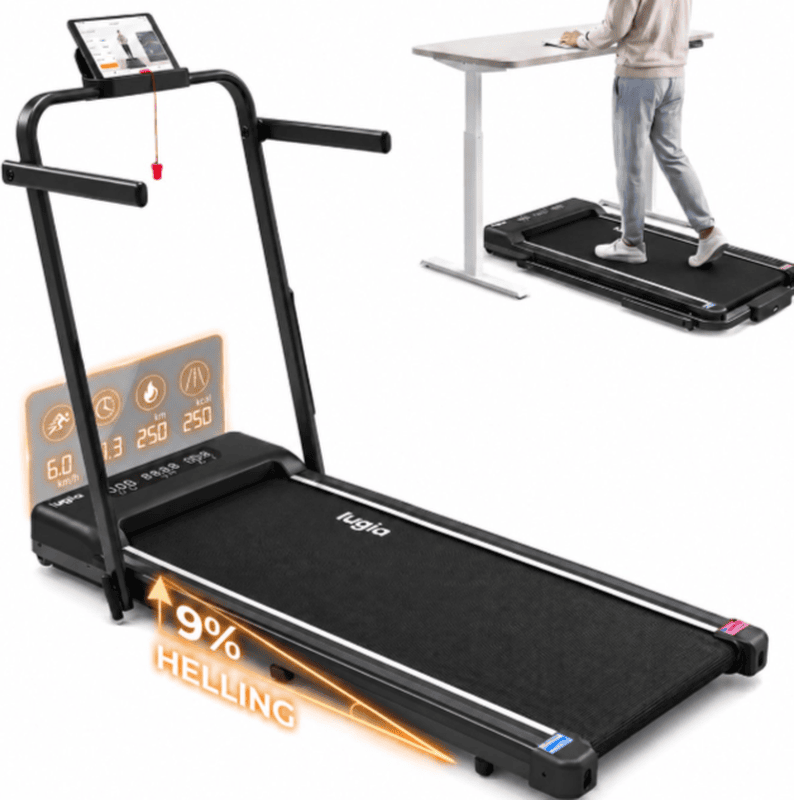Lugia Fit Plus Loopband - 1-10km/u - Inklapbaar - Wandelband - Led Display en Afstandsbediening - Walking Pad - Treadmill - Opvouwbare Loopband