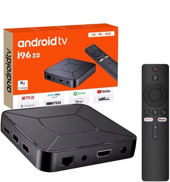 Android TV Box | Android Streaming Box | 4K Ultra HD | 1080 HD | Inclusief Wifi en Bluetooth | Inclusief Google Assistant, Netflix en Spraakbediening | TV Box | Streaming Box | Med…