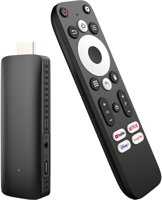 Elcostar Streaming Box Android TV Stick - 4K UHD & HDR - Chromecast ingebouwd - Android 12 - Android TV HDMI Stick - Android TV box Eenvoudig te installeren - Mediabox - iptv box -…