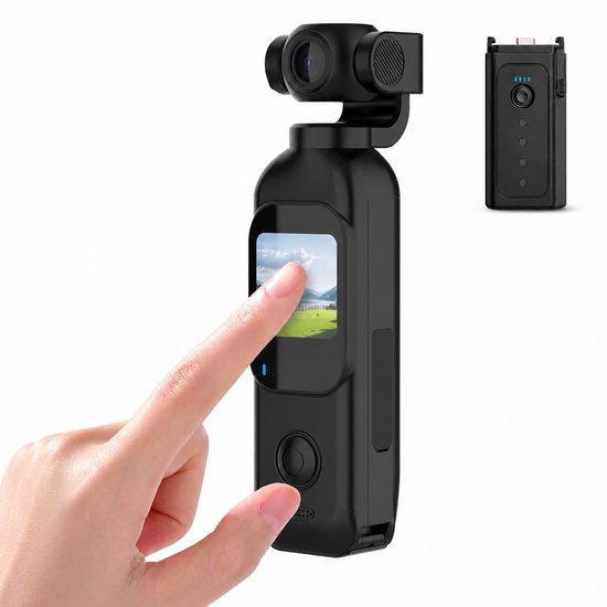 WINNES Pocket Camera - 1080P Action Camera met Draaibare Lens - Vlogcamera - WiFi POV Cameras - Touchscreen en 130° Wide Angle Lens, 270° Rotating Head - Tot wel 14 uur totale gebr…