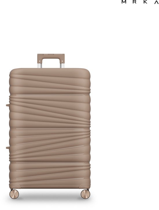 MRKA® Santiago - Reiskoffer Large (L) - Taupe - Koffers - Koffer - Grote Koffer - Koffer Groot - Ruimbagage - Suitcase - Valies - Polypropyleen Koffer - Lichtgewicht - TSA Slot - C…