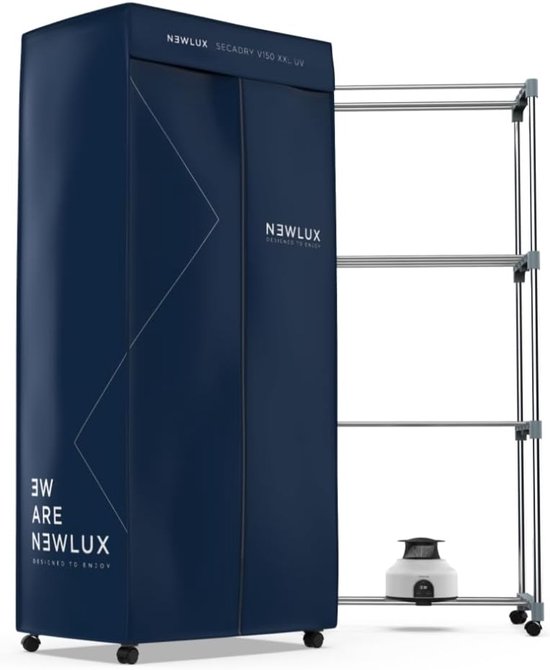 Draagbare Elektrische Wasdroger 1200W - XXL Droogkast tot 15 kg - Opvouwbare Kledingdroger met 180 Min Timer en 3 Standen - Stil en Multifunctioneel als Droger, Kast en Wasrek - Bl…