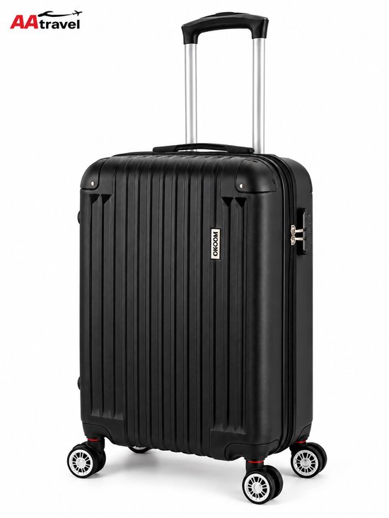 AATravel ® Reiskoffer L - Luxe ABS Trolley - Met Dubbele Wielen - Koffer 76 cm - 360° Spinners - 98 Liter - Zwart