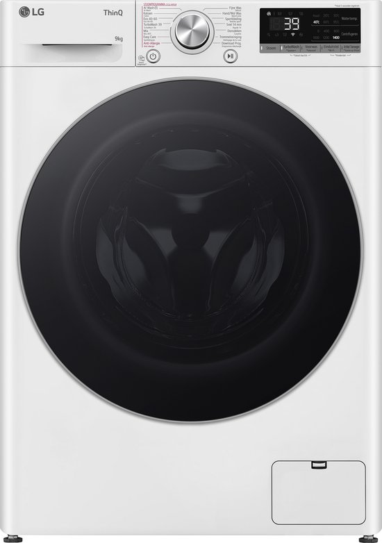 LG GC3R709S1 wasmachine 9 kg, AI DD en AI Wash voor slimme stofverzorging – TurboWash 39 voor sneller schoon – Hygiënisch wassen met stoom en ThinQ slimme bediening. Energieklasse…