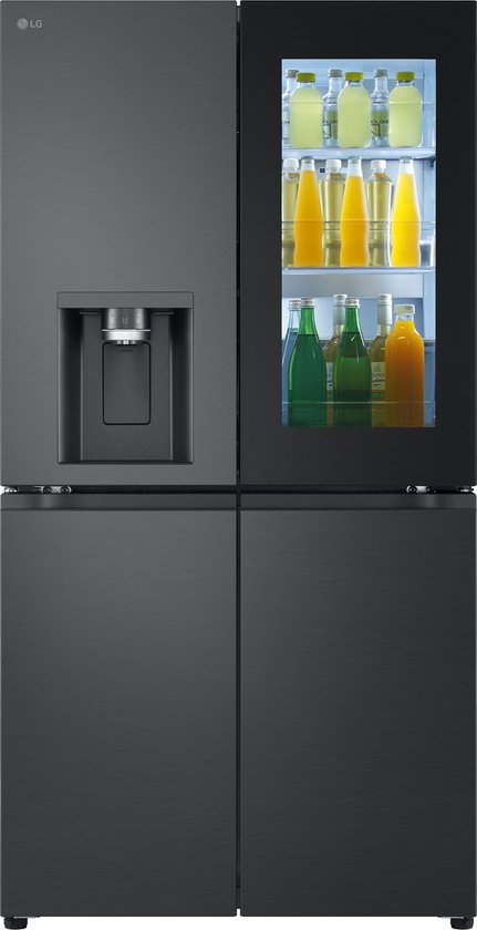 LG InstaView GMG960EVJE - Amerikaanse koelkast - 4 deuren - Zwart