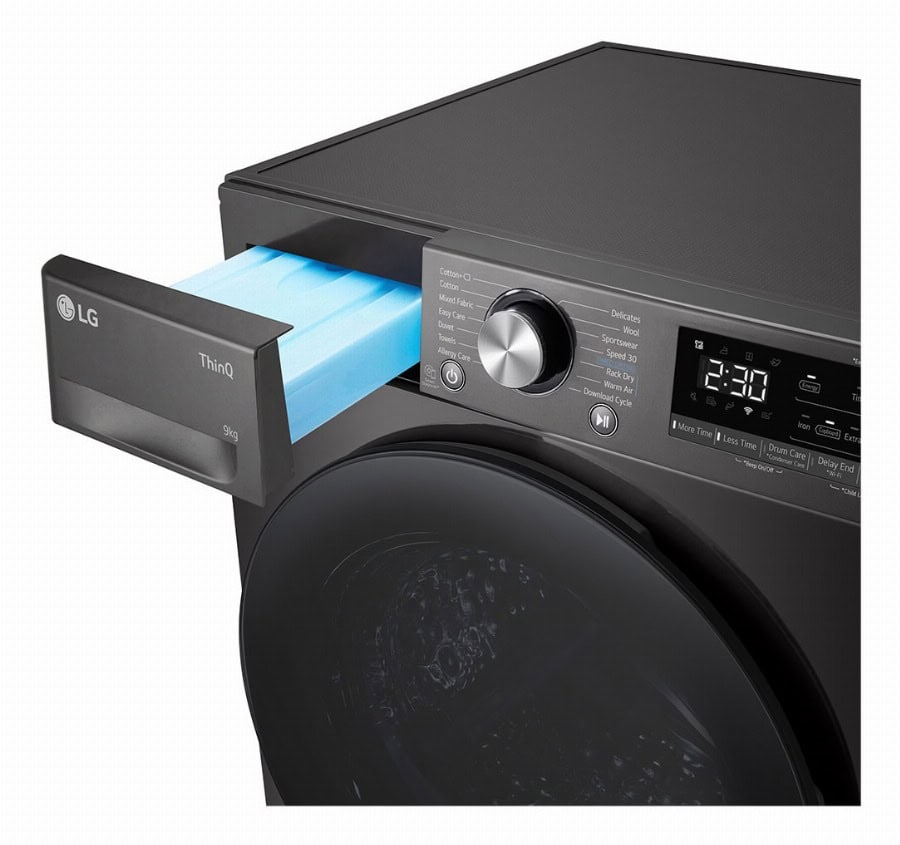 LG - Warmtepomp droogkast 9kg A+++ EcoHybrid AutoClean Glass Door