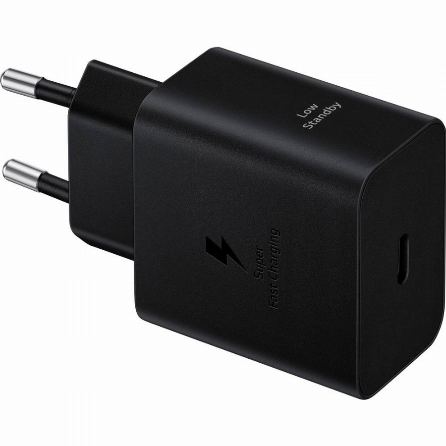 Samsung Super Fast Charging Oplader 45W Zwart + Usb C Kabel 1,8m Zwart Kunststof