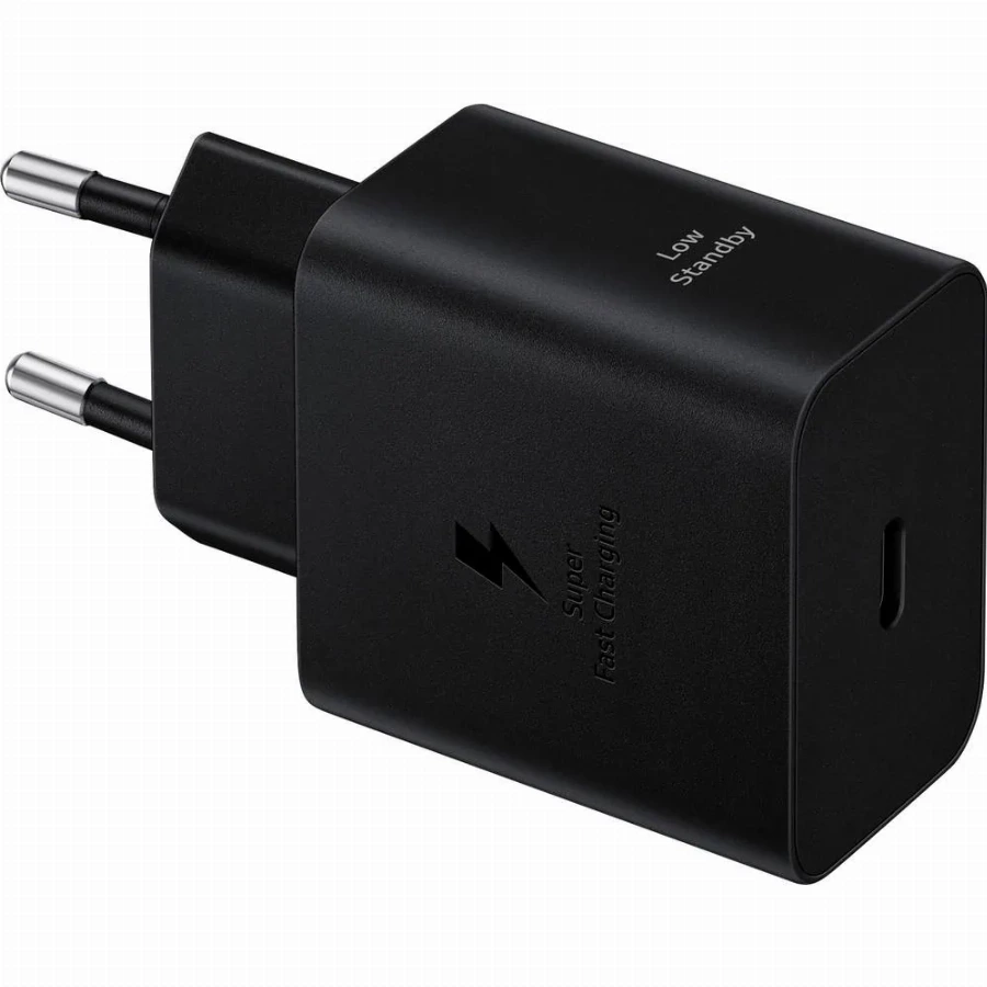 Samsung Super Fast Charging Oplader 45W Zwart + Usb C Kabel 1,8m Zwart Kunststof