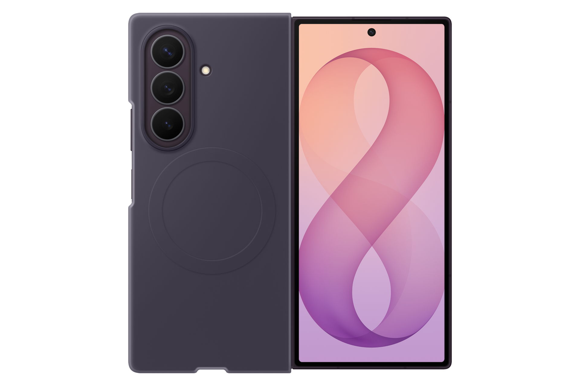 Samsung Galaxy Z Fold 8 Ultra Siliconen Back Cover met Magneet Paars