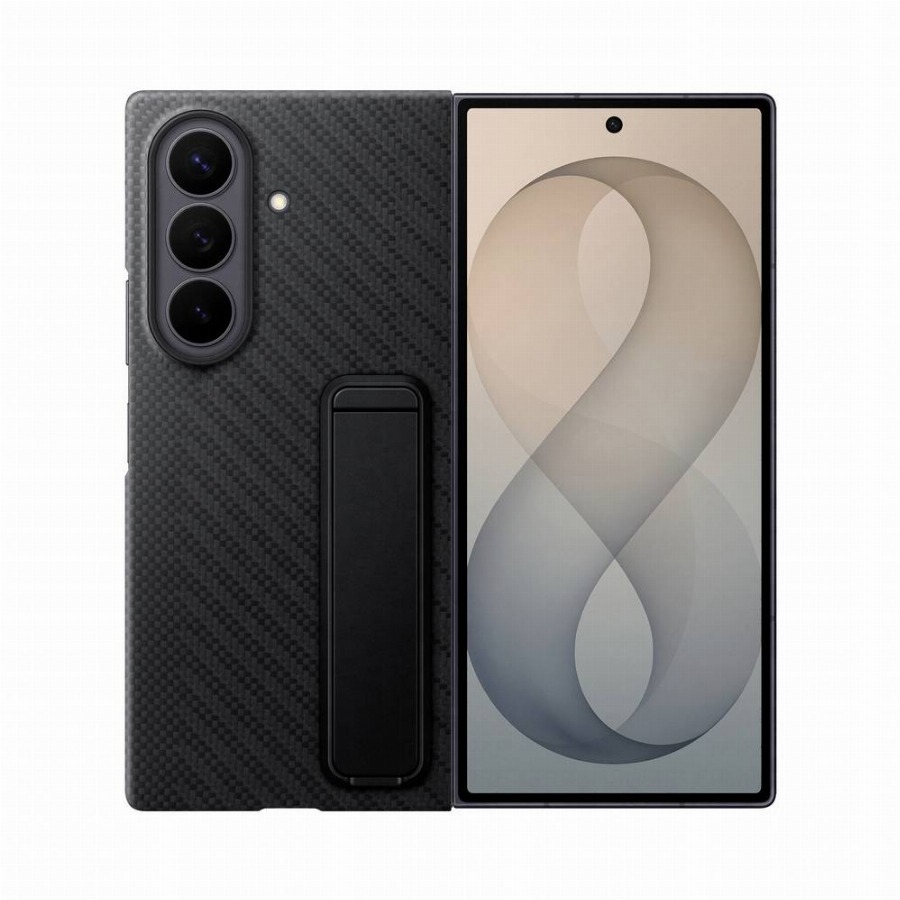 Samsung Galaxy Z Fold 8 Ultra Standing Grip Back Cover met Magneet Zwart