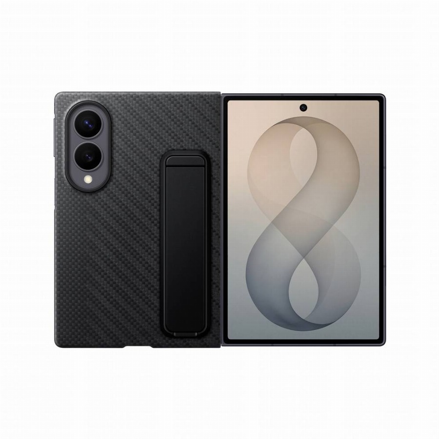 Samsung Galaxy Z Fold 8 Standing Grip Back Cover met Magneet Zwart