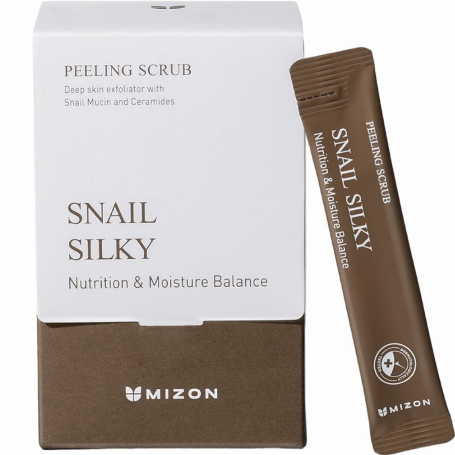 MIZON Snail Silky Peeling Scrub – Hydraterende, gladmakende peeling 40 Doos