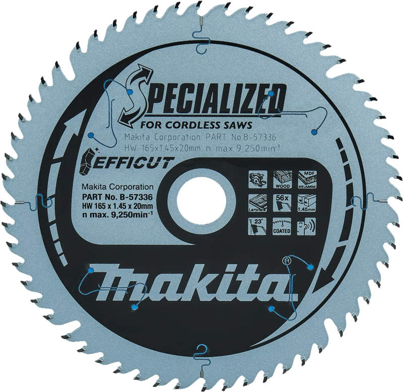 Makita Cirkelzaagblad Hout Efficut 165x20x1,45 56T