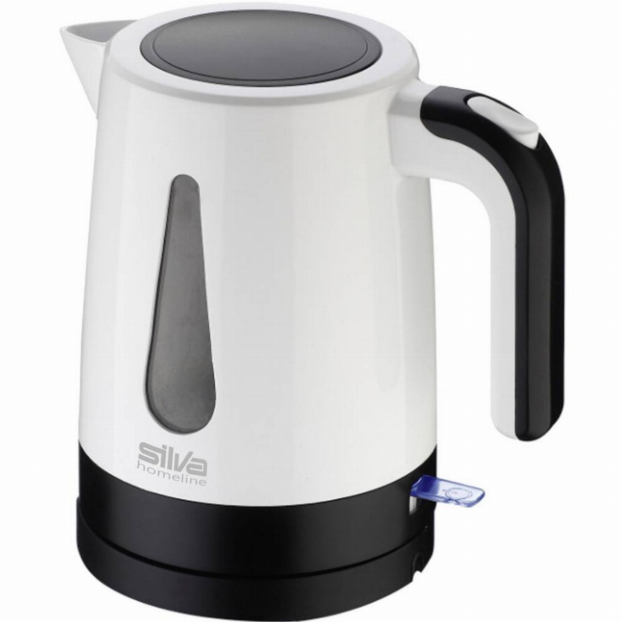 Silva Homeline KL1025 Waterkoker Met kanteldeksel, Snoerloos Aantal/Volume: 1.2 l Wit, Zwart