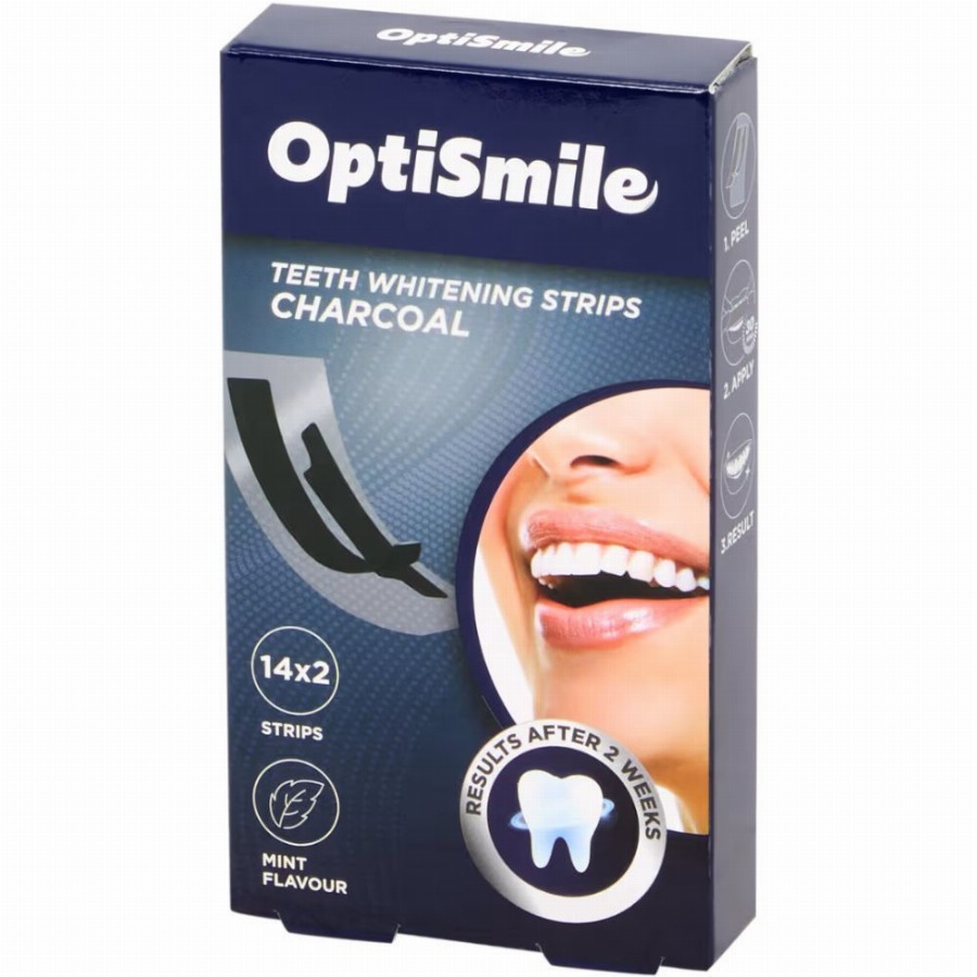 OptiSmile Whitening Strips Charcoal 28 Stroken