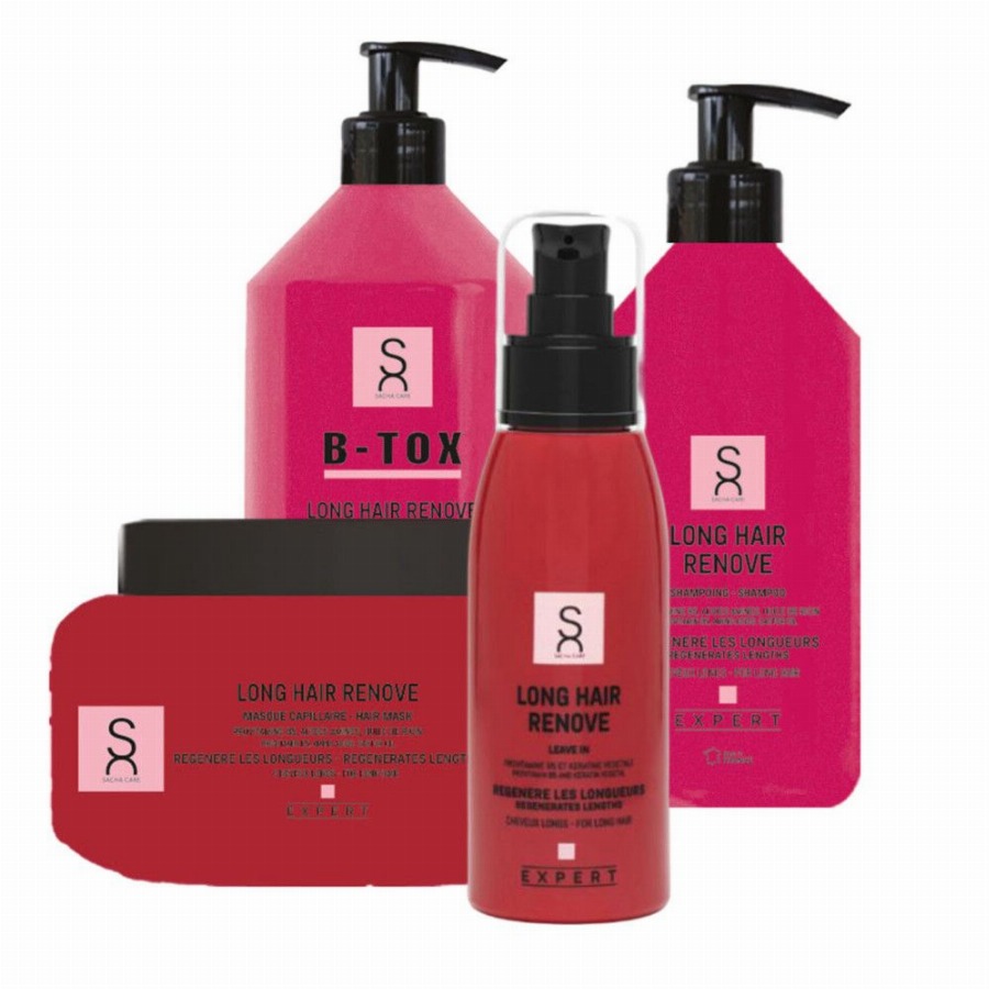 Sacha Care - Expert Long Hair Verzorgingsset Shampoo Masker B-Tox Leave-In 4