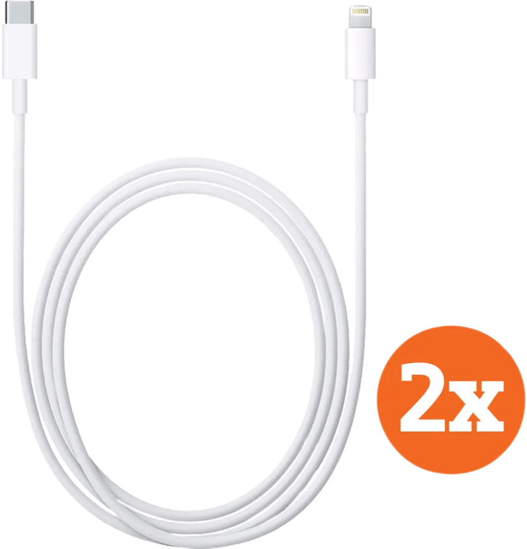 Apple Usb C naar Lightning Kabel 1m Kunststof Wit Duopack